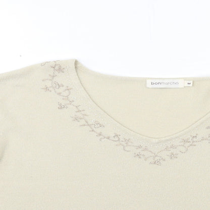 Womens UK Size M Bonmarché Beige Pullover Jumper