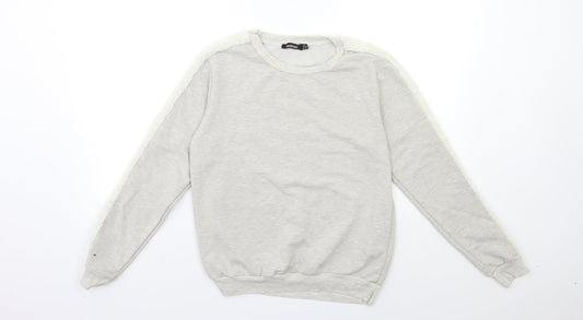 Boohoo Womens Grey   Pullover Sweatshirt Size 8