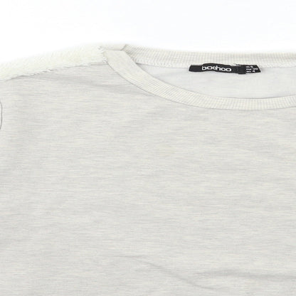 Boohoo Womens Grey   Pullover Sweatshirt Size 8