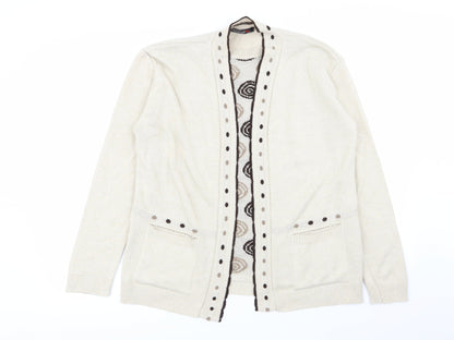 Womens UK Size M pure fashion Beige Cardigan Jumper