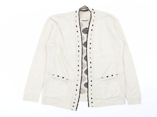 Womens UK Size M pure fashion Beige Cardigan Jumper