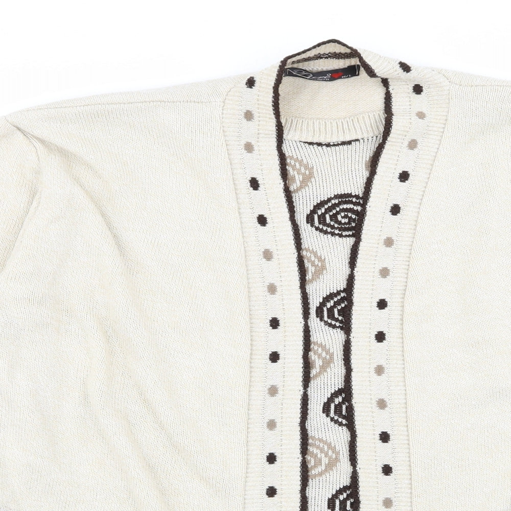 Womens UK Size M pure fashion Beige Cardigan Jumper