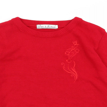 Pure & Natural Womens Red   Pullover Jumper Size M