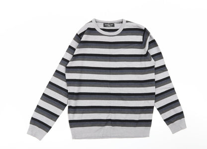 Cedar Wood State Mens Multicoloured Striped  Pullover Jumper Size M