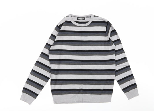 Cedar Wood State Mens Multicoloured Striped  Pullover Jumper Size M