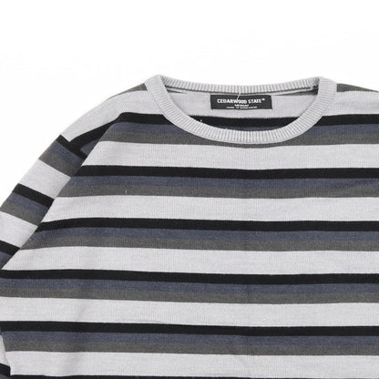 Cedar Wood State Mens Multicoloured Striped  Pullover Jumper Size M