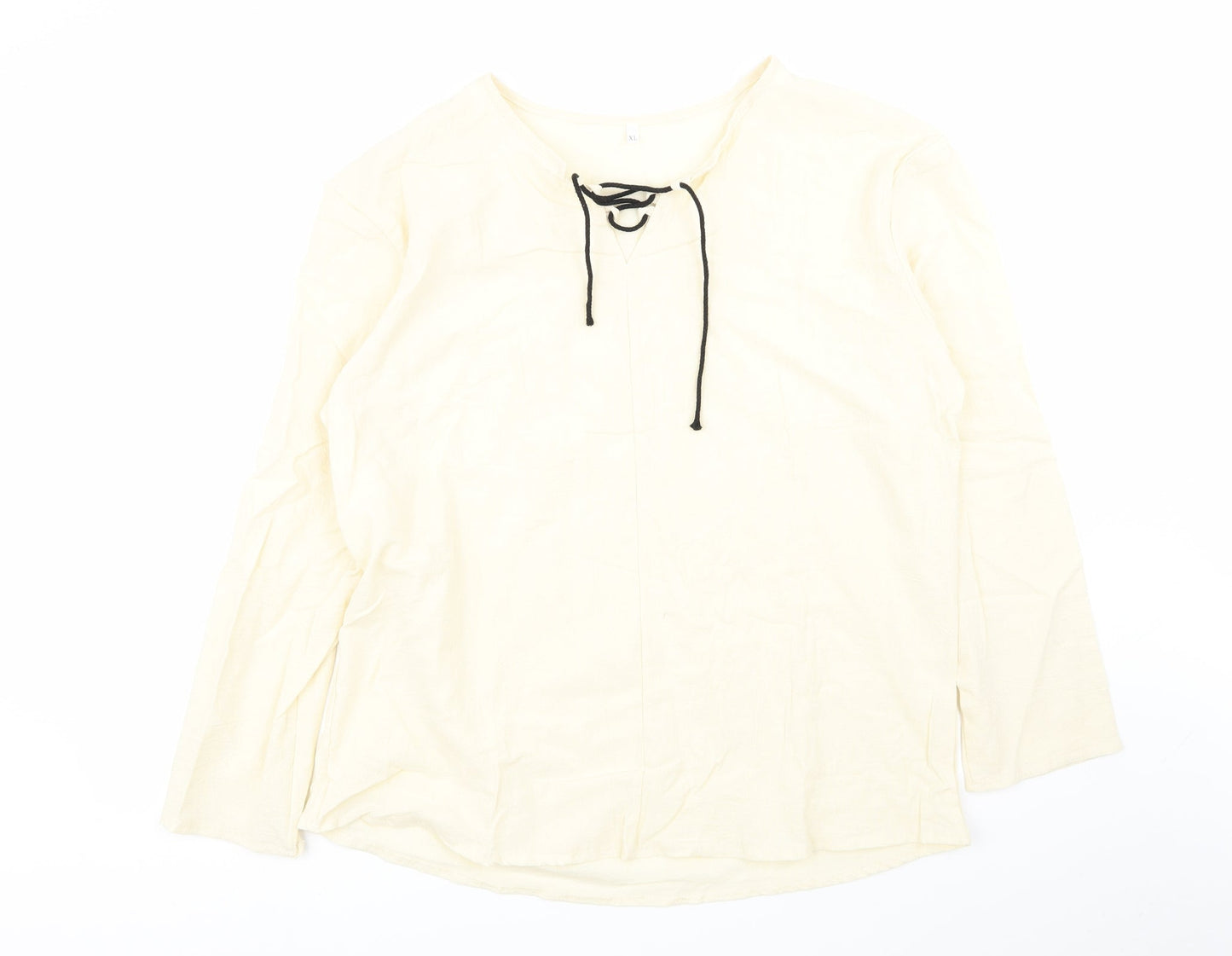 Womens UK Size XL Preworn Beige Basic Blouse