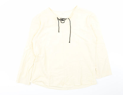 Womens UK Size XL Preworn Beige Basic Blouse