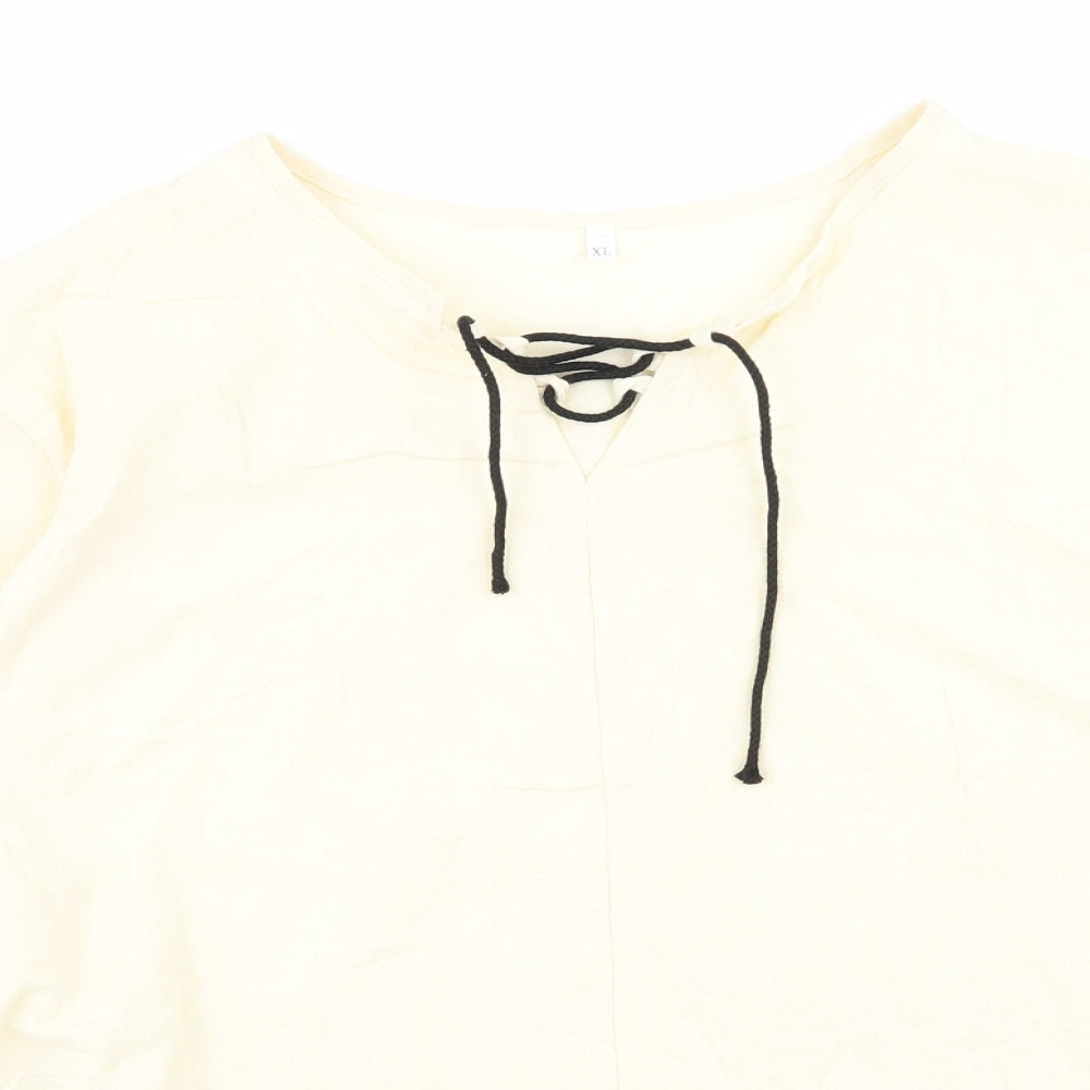 Womens UK Size XL Preworn Beige Basic Blouse