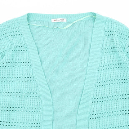 Damart Womens Green Geometric  Cardigan Jumper Size 14