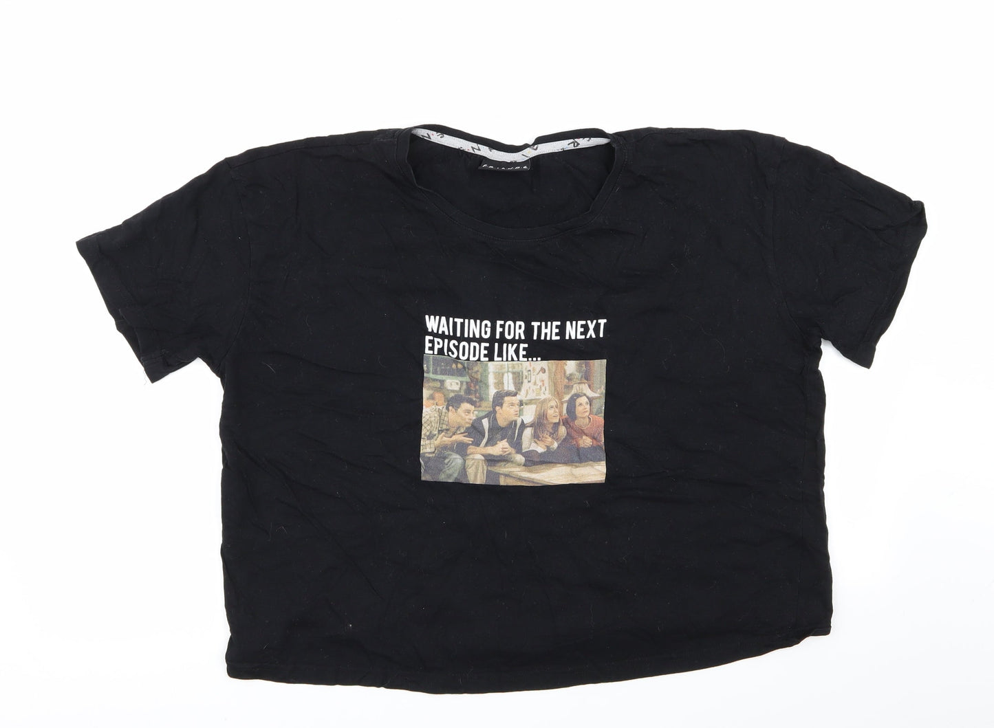 Womens UK Size L New Look Black Basic T-Shirt