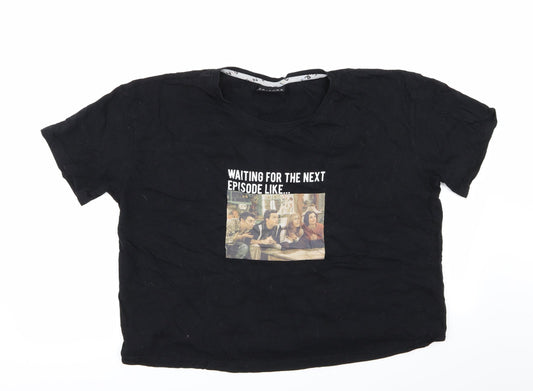Womens UK Size L New Look Black Basic T-Shirt