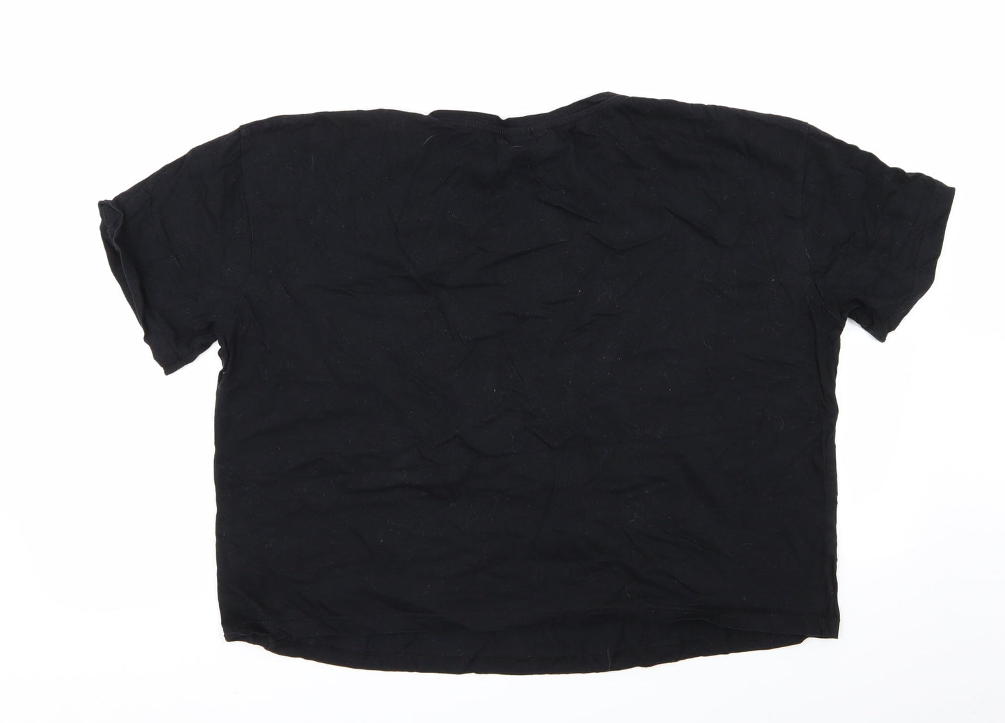 Womens UK Size L New Look Black Basic T-Shirt