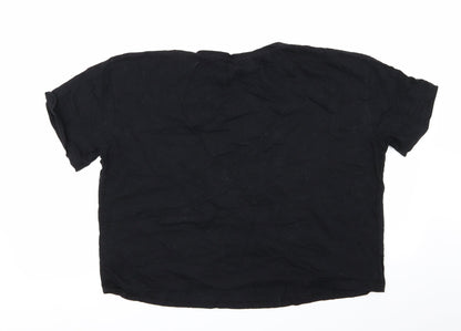 Womens UK Size L New Look Black Basic T-Shirt