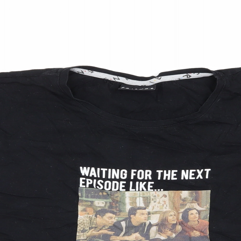 Womens UK Size L New Look Black Basic T-Shirt