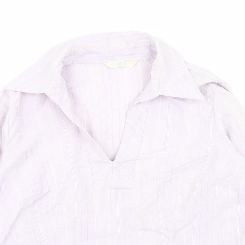 Womens UK Size 10 M&S Purple Basic Blouse