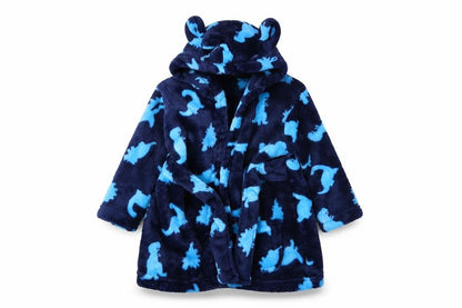 Asda George Boys Black Animal Print  Babydoll Robe Size 3-6 Months