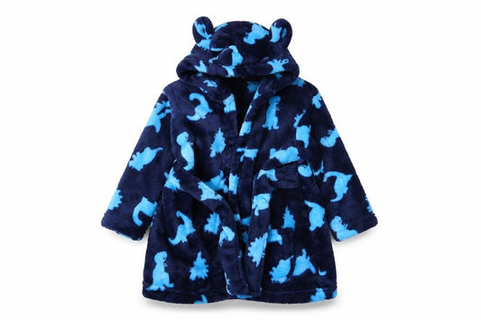 Asda George Boys Black Animal Print  Babydoll Robe Size 3-6 Months