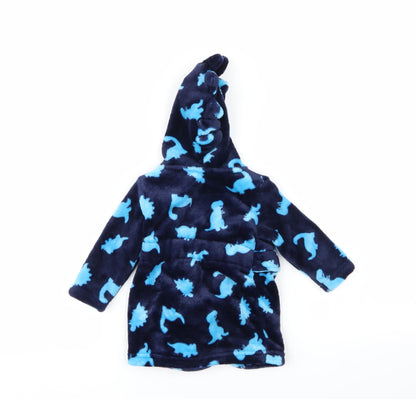 Asda George Boys Black Animal Print  Babydoll Robe Size 3-6 Months