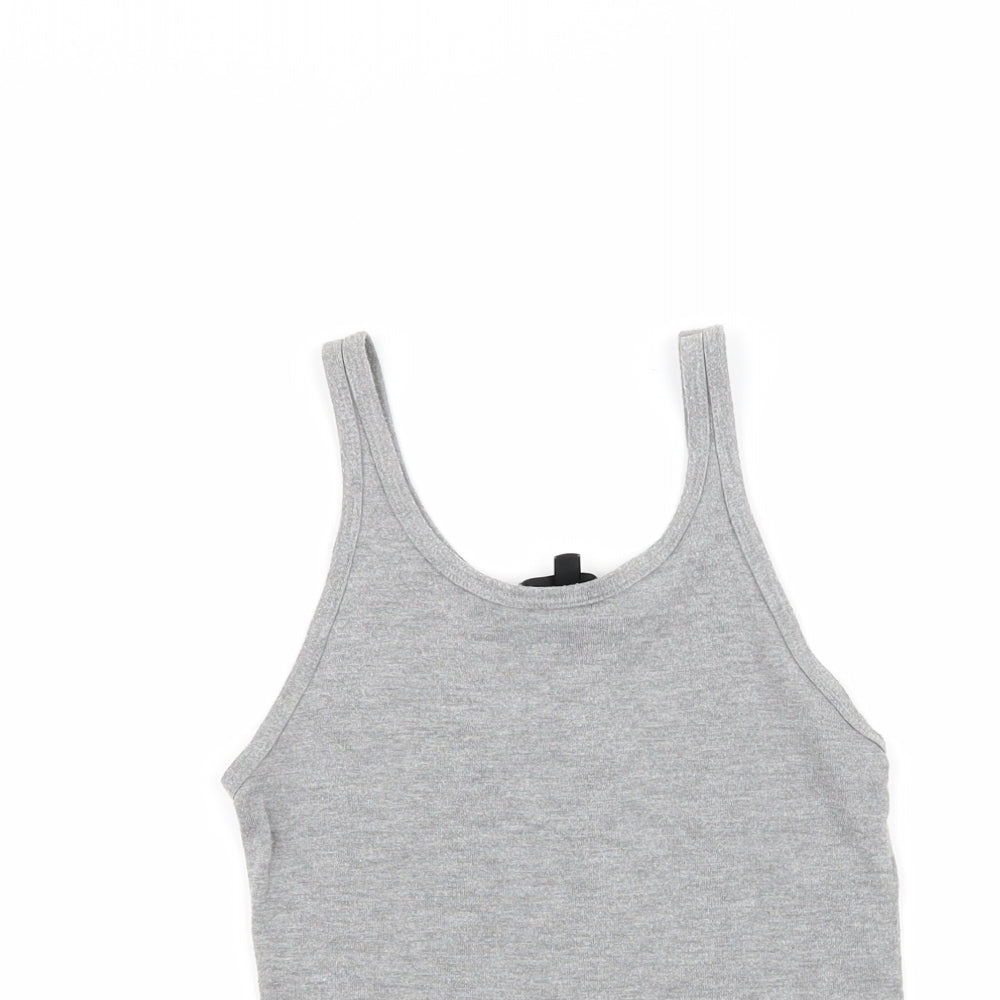 Womens UK Size 8 topshp Grey Basic Tank