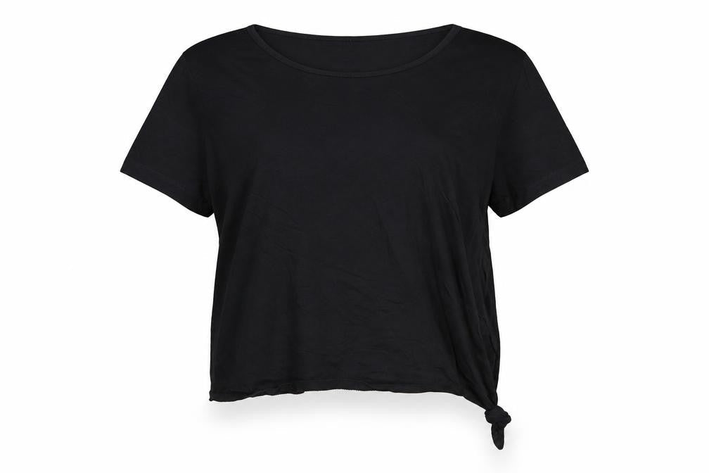 Womens UK Size 16 Fashion Black Basic T-Shirt
