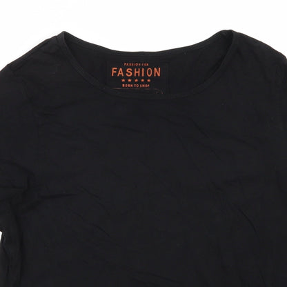 Womens UK Size 16 Fashion Black Basic T-Shirt
