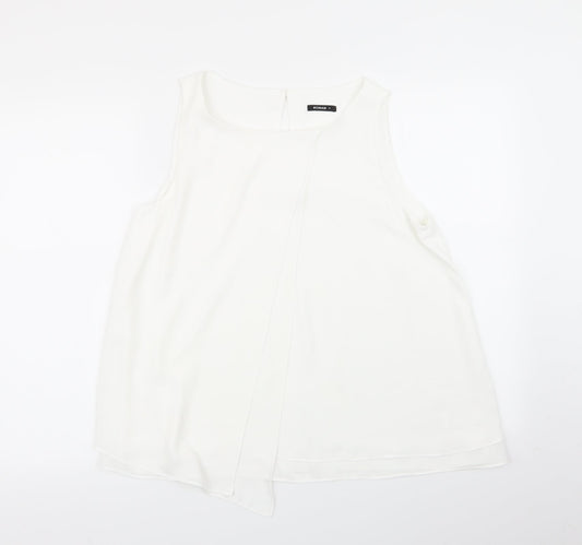 Womens UK Size 12 Roman White Basic Blouse
