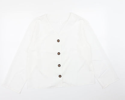 Preworn Womens White   Basic Button-Up Size L