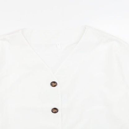 Preworn Womens White   Basic Button-Up Size L