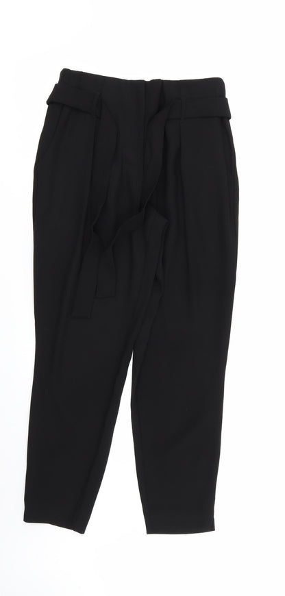 Womens UK Size 8 River Island Regular Fit Rain Trousers Black Trousers