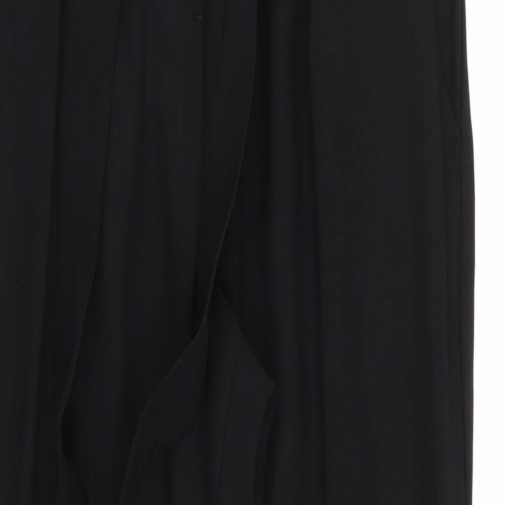 Womens UK Size 8 River Island Regular Fit Rain Trousers Black Trousers