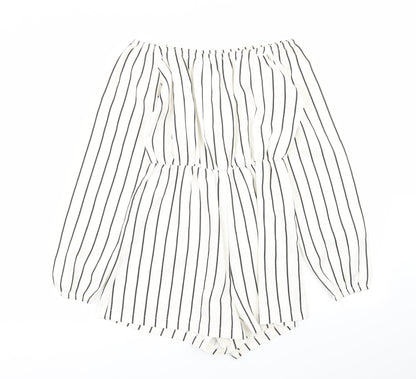 PLT Womens Multicoloured Striped  Playsuit One-Piece Size 8