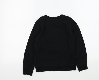 H&M Girls Black Colourblock  Pullover Jumper Size 8-9 Years