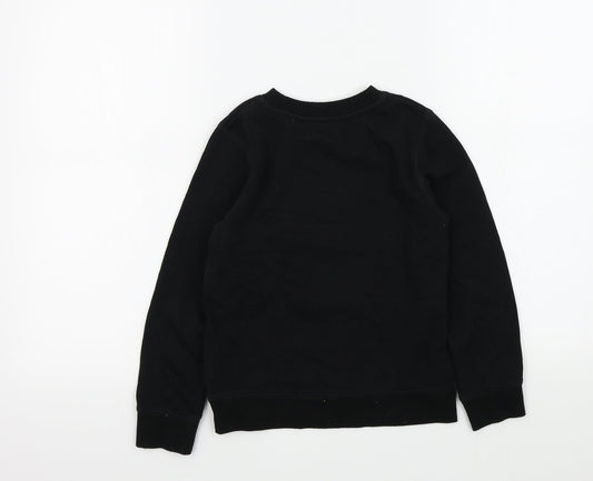 H&M Girls Black Colourblock  Pullover Jumper Size 8-9 Years