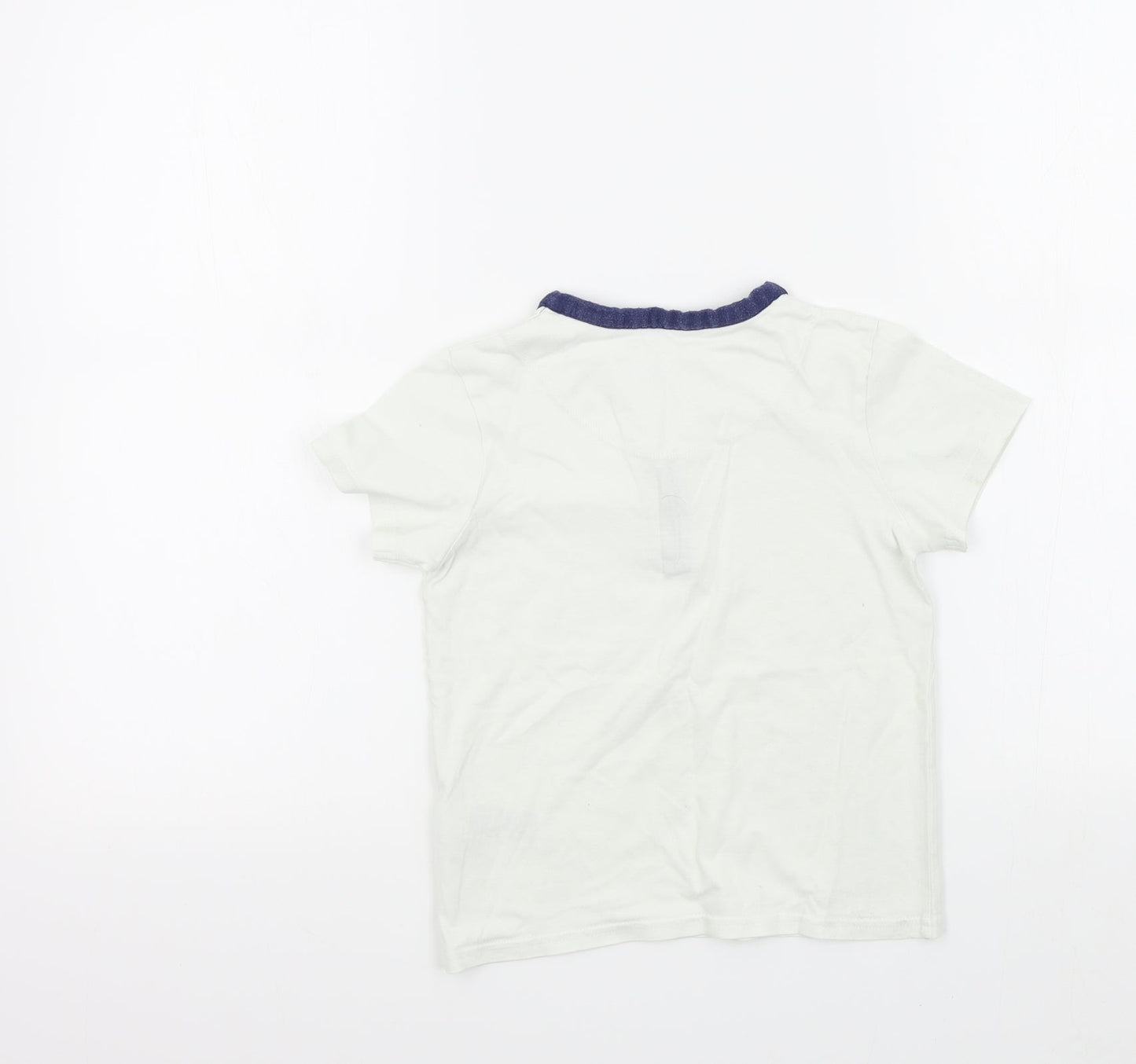 M&S Boys White Colourblock  Basic T-Shirt Size 5-6 Years