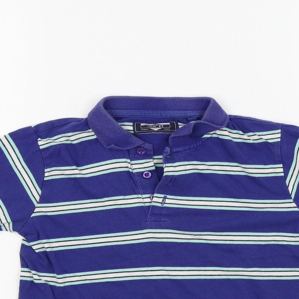 NEXT Boys Blue Striped  Basic Polo Size 5-6 Years