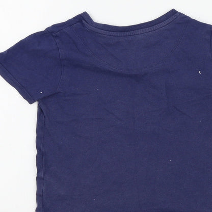 M&S Girls Blue Colourblock  Basic T-Shirt Size 5-6 Years