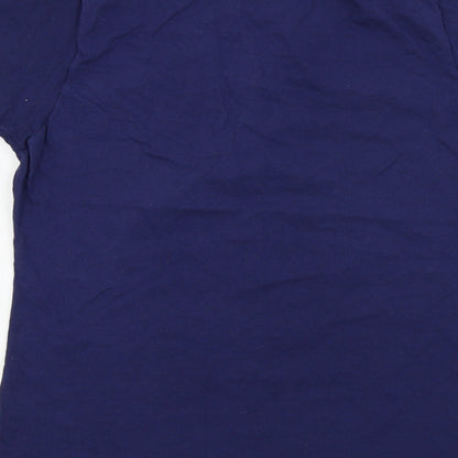 Fruit of the Loom Girls Blue Colourblock  Basic T-Shirt Size L  - disney