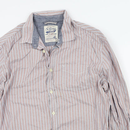 st george Mens Red Striped   Button-Up Size XL