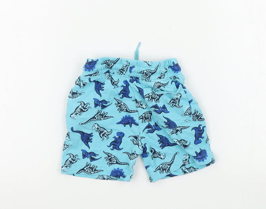 pep&co Boys Blue Geometric  Cropped Trousers Size 9-12 Months  - dinasours