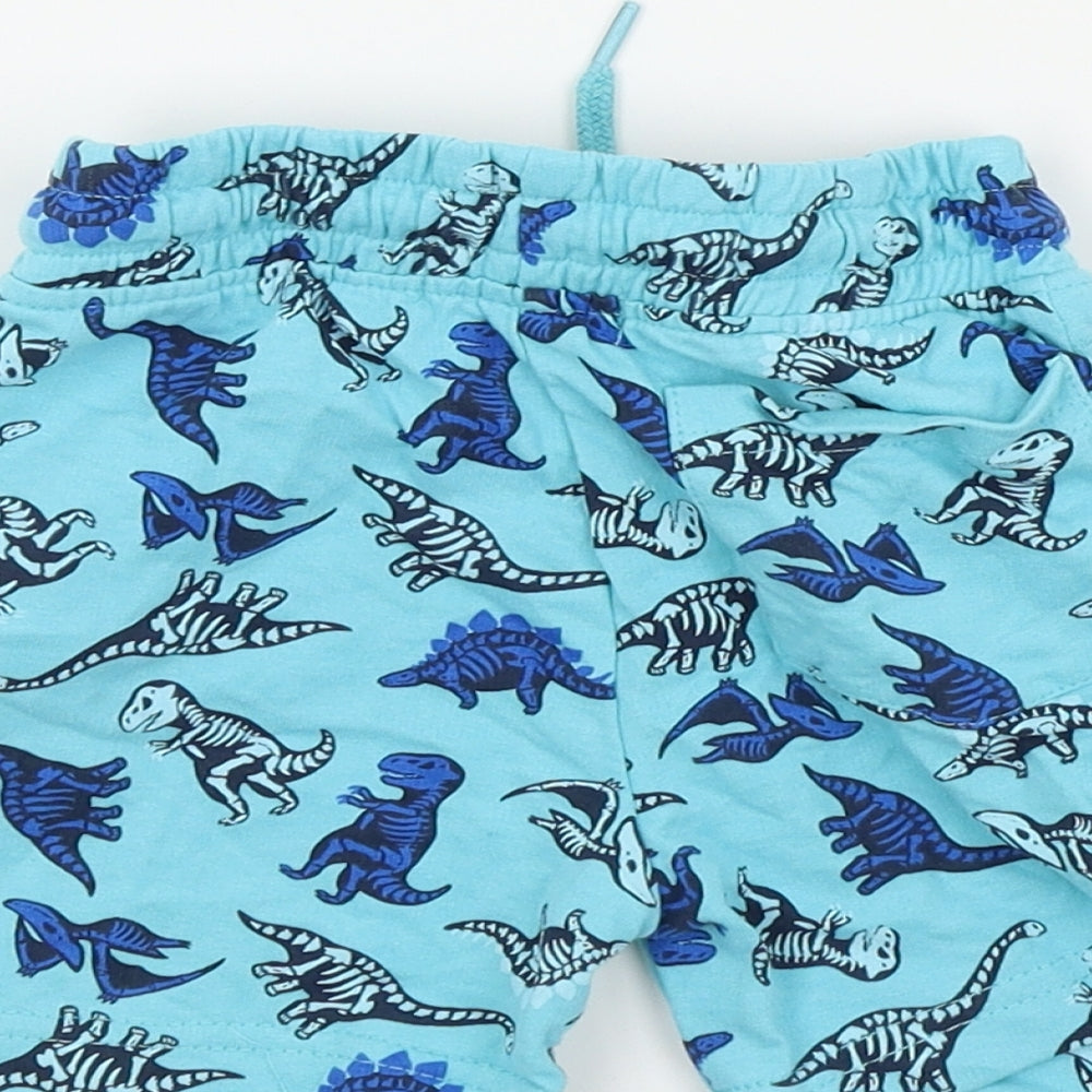 pep&co Boys Blue Geometric  Cropped Trousers Size 9-12 Months  - dinasours