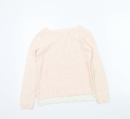 YD Girls Pink Colourblock  Pullover Jumper Size 11-12 Years