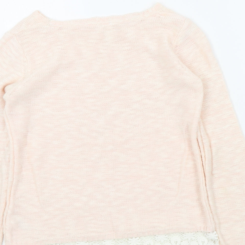 YD Girls Pink Colourblock  Pullover Jumper Size 11-12 Years