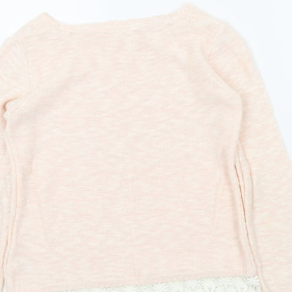 YD Girls Pink Colourblock  Pullover Jumper Size 11-12 Years