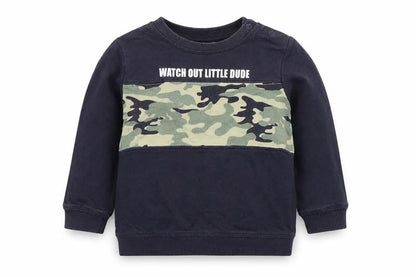 so cute Boys Grey Colourblock  Pullover Jumper Size 12-18 Months