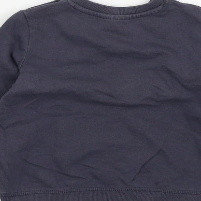 so cute Boys Grey Colourblock  Pullover Jumper Size 12-18 Months