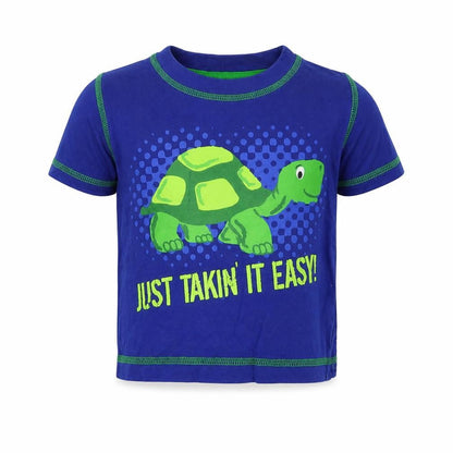 animal crazy Boys Blue Colourblock  Basic T-Shirt Size 18-24 Months