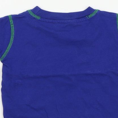 animal crazy Boys Blue Colourblock  Basic T-Shirt Size 18-24 Months