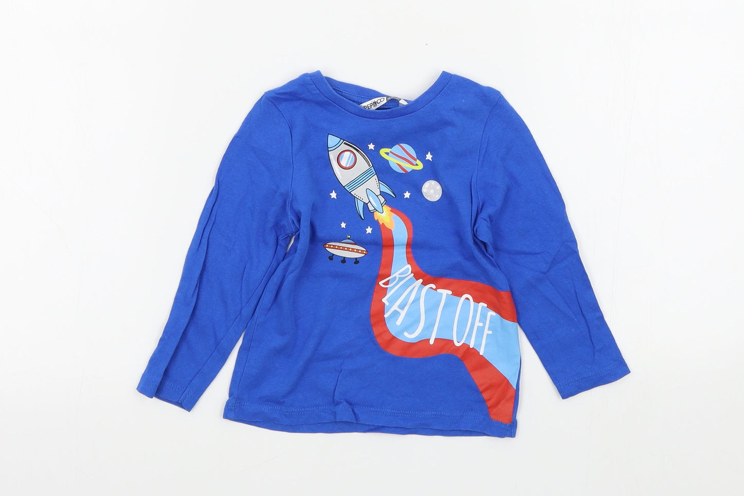 pep&co Boys Blue Colourblock  Basic T-Shirt Size 12-18 Months