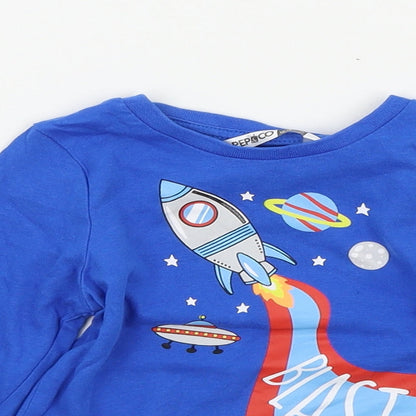 pep&co Boys Blue Colourblock  Basic T-Shirt Size 12-18 Months